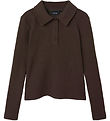 LMTD Polo blouse - NlfRille - Rib - Chocolate Brown