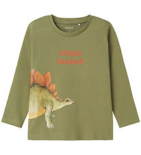 Name It Blouse - NmmPnula - Olie Green m. Dino