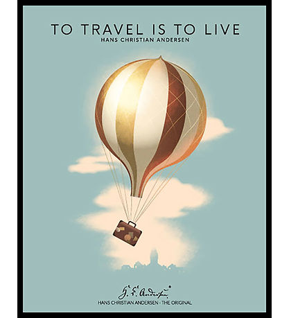 H.C. Andersen Veggspjald I Rammi - Tvö Travel - 40x50cm - Blátt