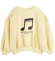 Mini Rodini Sweatshirt - Note - Dusty Yellow w. Black
