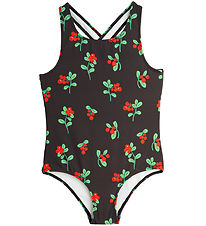 Mini Rodini Sundföt - UV 50+ - Lingonberries - Svart
