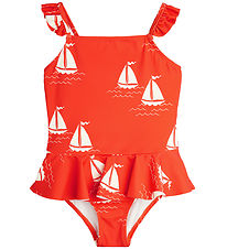 Mini Rodini Sundföt - UV50+ - Siglingar Boats - Rautt