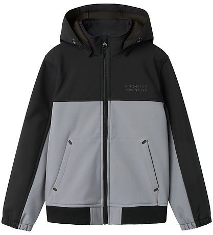 Name It Softshell Jacket w. Fleece - NkmAlfa08 - Mockingbird