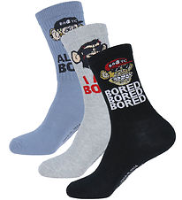 LMTD Sokken - 3-pack - NlmAbris - Black/3p ZWART+FLINT Stone+LIC