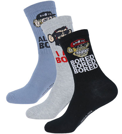 LMTD Socks - 3 Pack - NlmAbris - Black/3p Black+FLINT Stone+LY