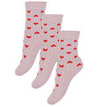 Minipop Socks - Rib - Bamboo - 3-Pack - Rose Heart