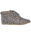 Pom Pom Leder-Krabbelschuhe - Anfänger Klettband Jakobsmuscheln 