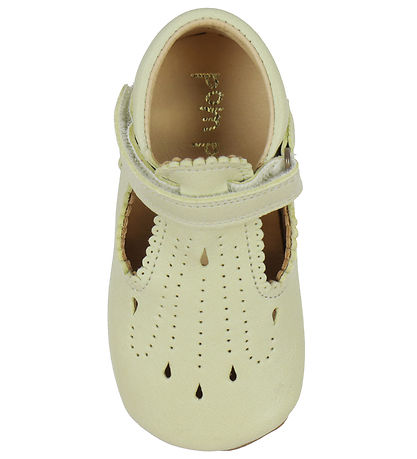 Pom Pom Ballerina Slippers - T-Bar - Soft Lemon