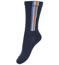 Melton Sokken - Verticaal Stripe - Marine