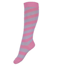 Melton Kniesokken - Candy Stripe - Roze Kosmos