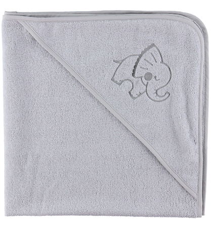 Nørgaard Madsens Baby towel - 100x100 cm - Grey w. Elephant