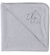 Nørgaard Madsens Baby towel - 80x80 cm - Grey w. Elephant