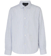 Emporio Armani Overhemd - Wit/Blauw Gestreept