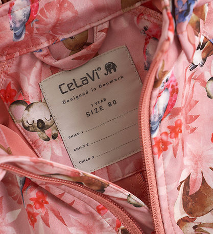 CeLaVi Softshellanzug - Peach Blossom m. Print