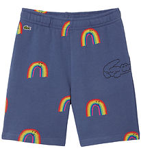 Lacoste Sweatshorts - Blue Purple m. Regenbögen