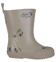 CeLaVi Rubber Boots - White Pepper w. Cars