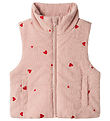 Name It Puffer Vest - Corduroy - NmfMimosa - Pale Mauve w. Heart