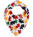 Katvig Teething Bib - White w. Jigsaw Puzzle
