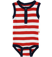 Katvig Romper mouwloos - Rood/Wit