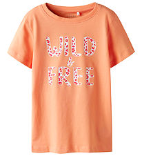 Name It T-shirt - Noos - NkfVanaya - Papaya Punch/Wild & gratis