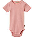 Wheat Bodysuit s/s - Rib - Lace - Elisa - Rose