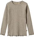 Wheat Blouse - Rib - Ida - Gravel Melange