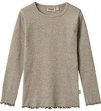 Wheat Blouse - Rib - Ida - Gravel Melange