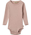 Wheat Bodysuit l/s - Rib - Regitze - Rose Powder