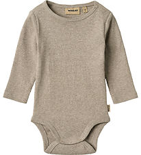 Wheat Bodysuit l/s - Rib - Spencer - Gravel Melange