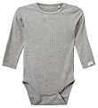 Sofie Schnoor Bodysuit l/s - Rib - DicteSB - Grey Melange
