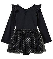 Sofie Schnoor Gymsuit - Tulle - Black w. Dots