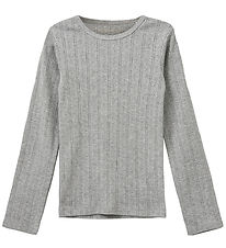 Sofie Schnoor Blouse - PetriciaSY Pointelle - Grey Melange w. Po