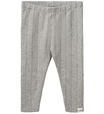 Sofie Schnoor Leggings - Nalinesb - Gråmelerad m. Hålmönster