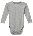 Sofie Schnoor Bodysuit l/s - DicteSB - Grey Melange w. Pointelle