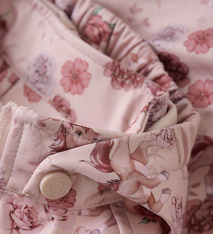 Minymo Softshell Jacket - Peach Whip w. Flowers