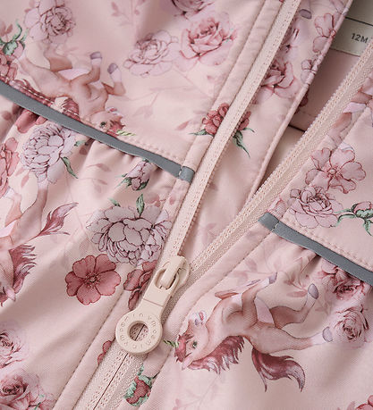 Minymo Softshell Jacket - Peach Whip w. Flowers