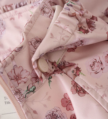 Minymo Softshell Suit - Peach Whip w. Flowers