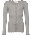 Rosemunde Cardigan - Rib - Balta - Grau Meliert m. Spitze