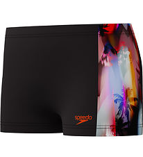Speedo Badeshorts - Digitalt panel - Svart m. Trykk