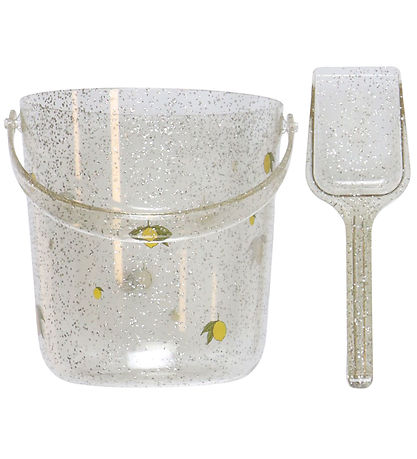 Konges Sløjd Beach Set - Bucket/Shovel - Glitter - Lemon