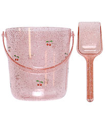 Konges Sløjd Beach Set - Bucket/Shovel - Glitter - Cherry