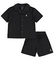 Jordan Shorts Set - Shirt/Shorts - Terrycloth - Black w. Logo