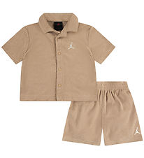 Jordan Shorts Set - Shirt/Shorts - Terrycloth - Hemp w. Logo