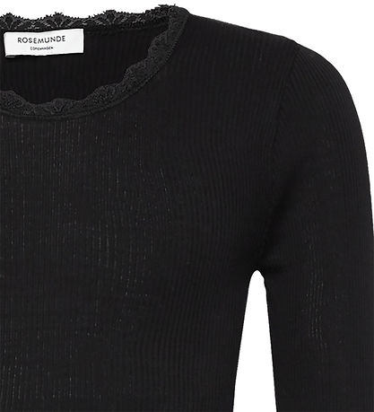 Blouse Rosemunde - Rib - Balta - Noir av. Dentelle