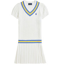 Polo Ralph Lauren Dress - Knitted - White w. Blue