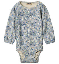 Wheat Bodysuit l/s - Elmine - Blue Summer Flowers