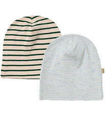 Wheat Beanies - 2-Pack - Aidan - Blue Green Stripe