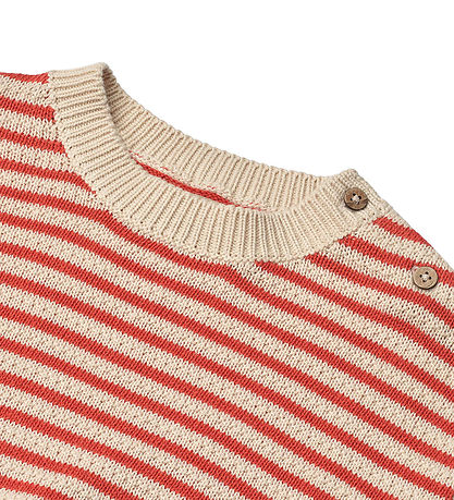 Wheat Blouse - Knitted - Leise - Red Stripe