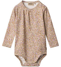 Wheat Bodysuit l/s - Liv - Lilac Flower Meadow