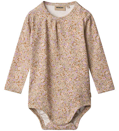 Wheat Bodysuit l/s - Liv - Lilac Flower Meadow